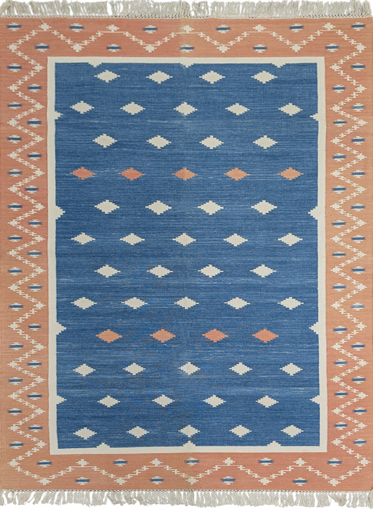Sapphire Sunset Cotton Flatweave Rug cotton rug in multicoloured tones