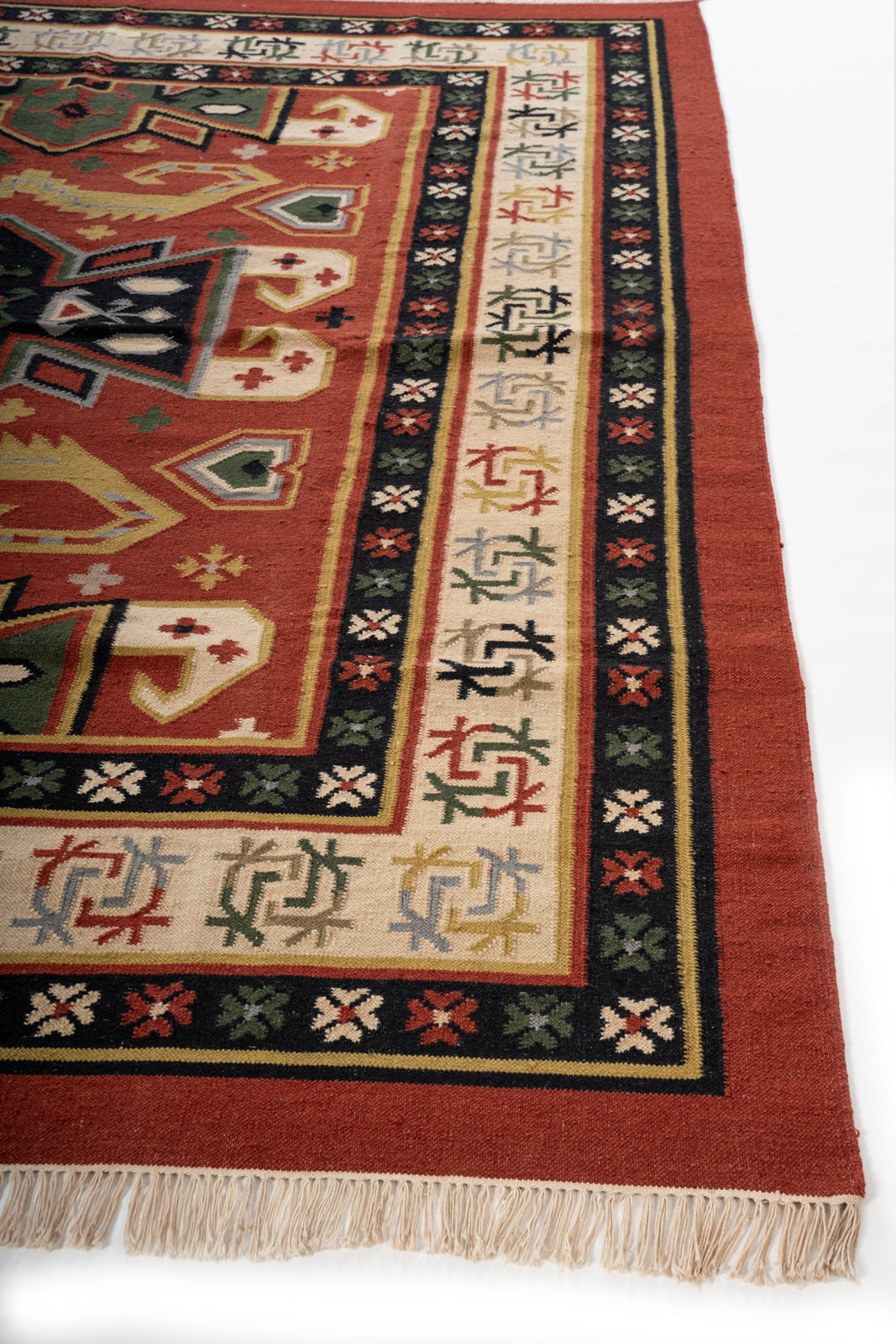 Savannah Spirit Flatweave Rug cotton rug styled in a living room interior