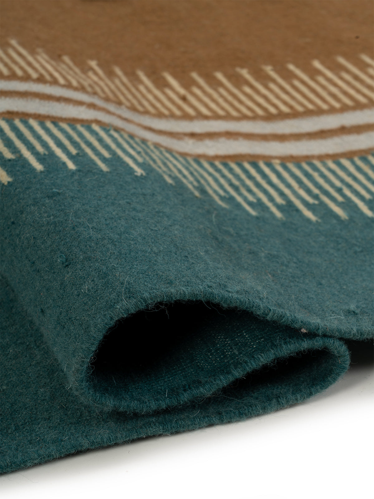 Scandi Colour-Block Runner-Ochre - wool runner laid in a hallway view