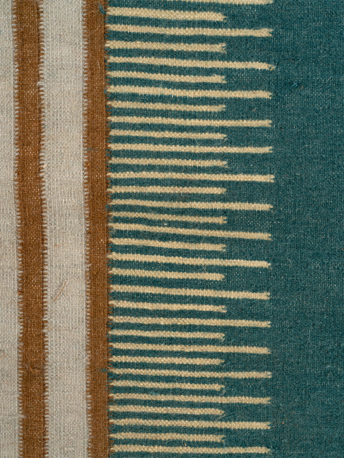 Scandi Colour-Block Runner-Ochre - wool runner laid in a hallway view