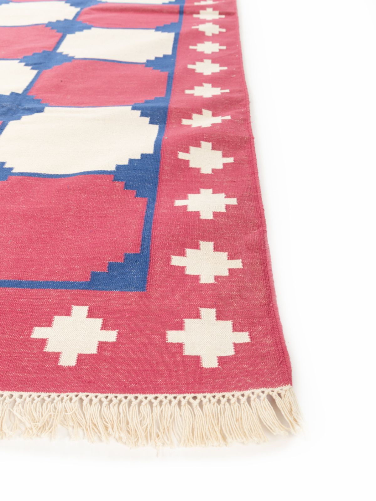 Scarlet Wave Modern Kilim Rug - additional product view showing the cotton rug