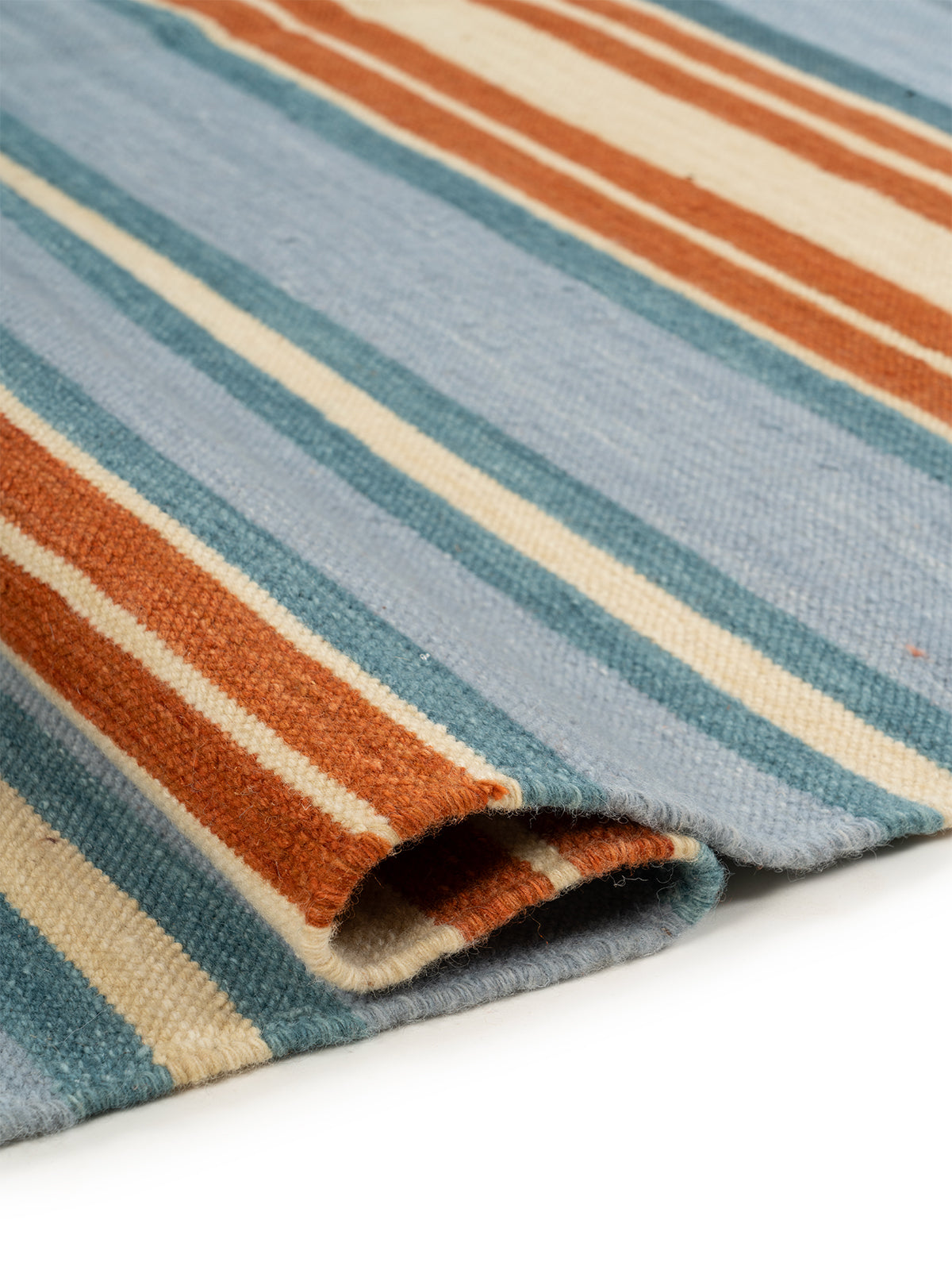 Seaside Stripe Wool Rug - additional product view showing the wool rug