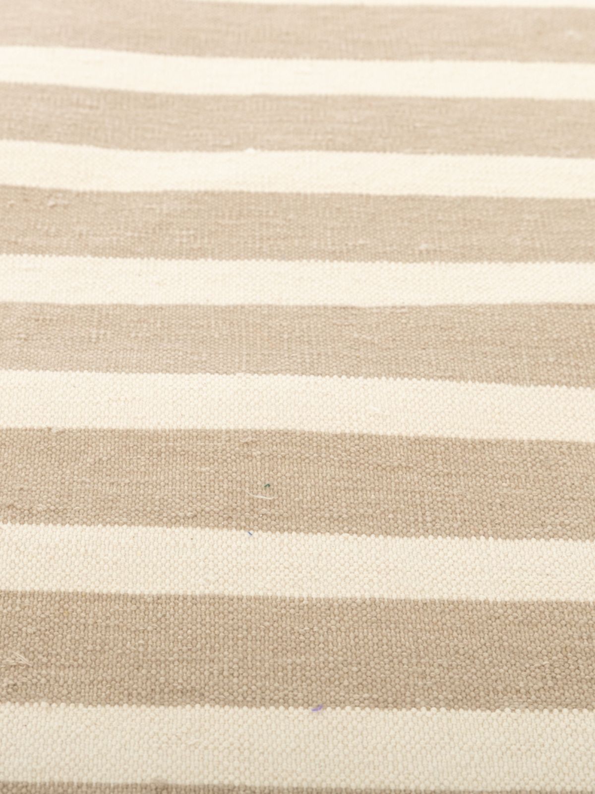 Serenity Stripes Flatweave Rug-Beige - texture detail showing cotton surface