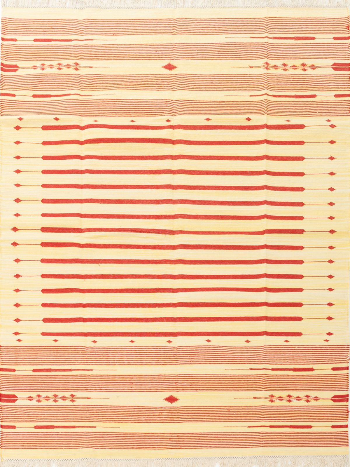 Serenity Stripes Flatweave Rug-Red cotton rug in red tones