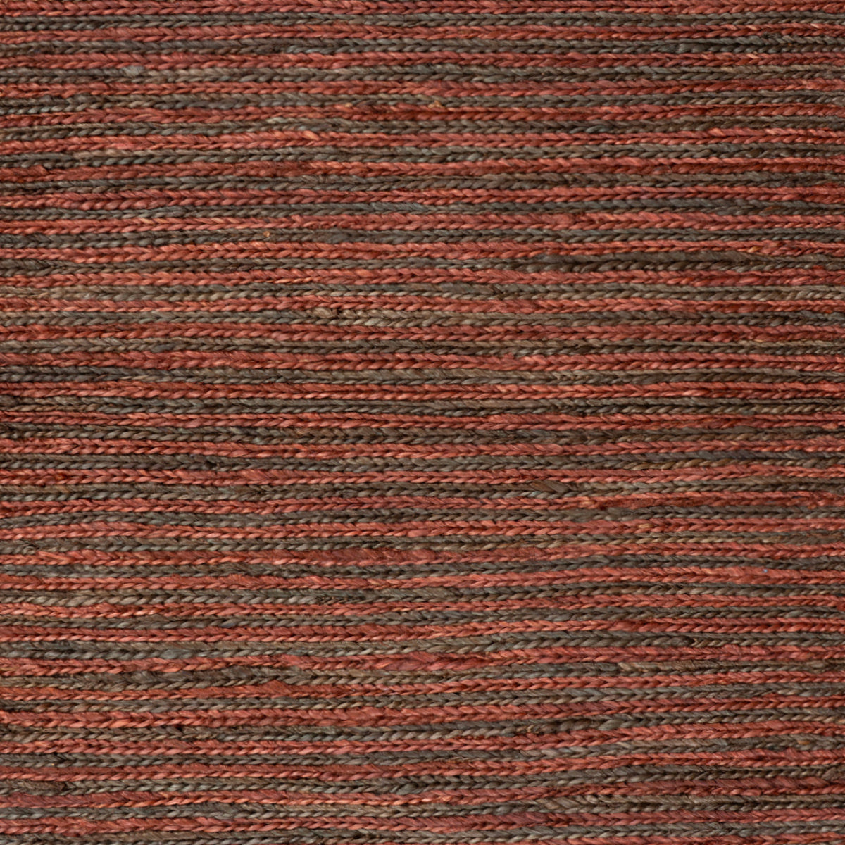 Soumak Soul : Ember Mist jute rug in brown tones, overhead view