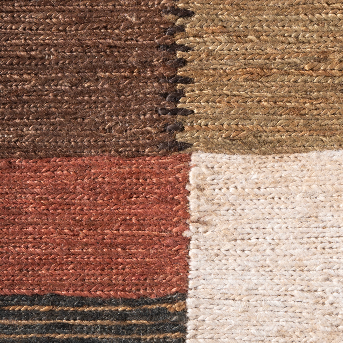 Soumak Soul : Heritage Patch close-up showing the jute weave and traditional motif