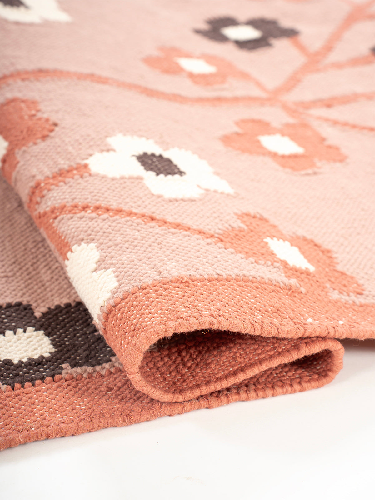 Spring Petals Handwoven Wool Rug - additional product view showing the wool rug