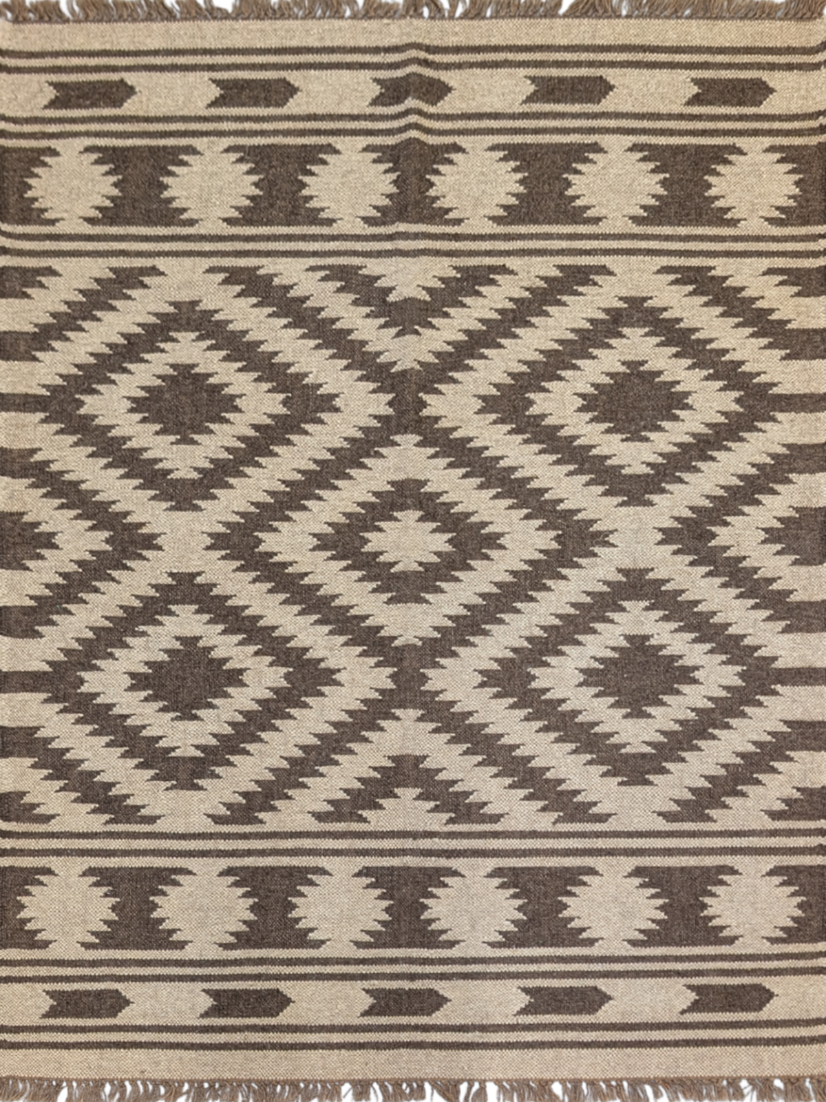 Stone & Sand Flatweave cotton rug in neutral tones