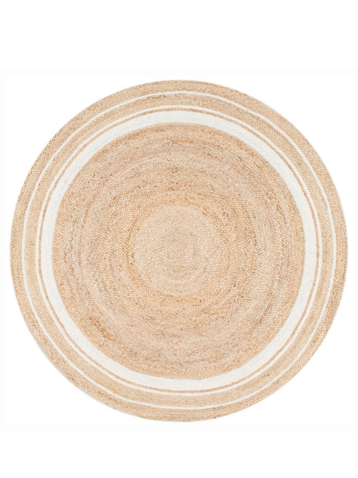 Suez bordered jute braided round rug jute rug in neutral tones