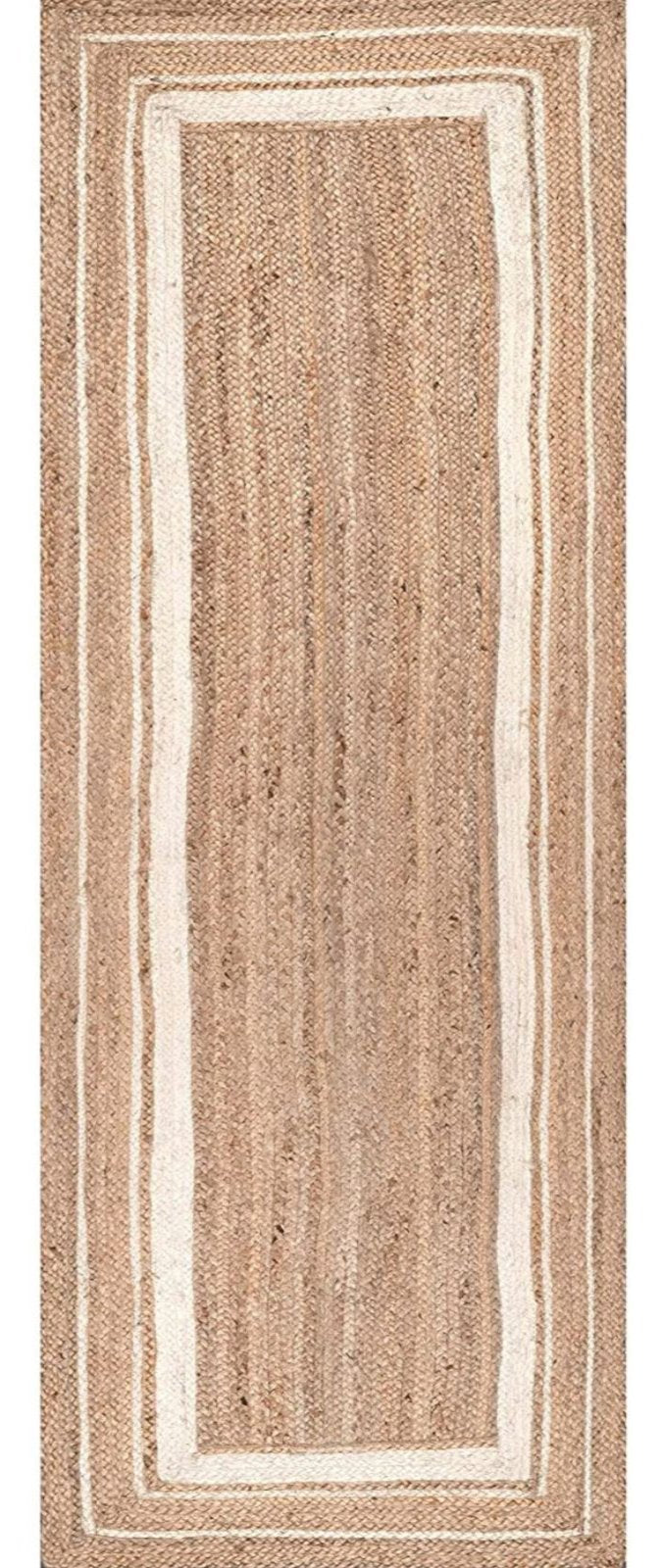 Suez Bordered Jute Braided Runner in jute