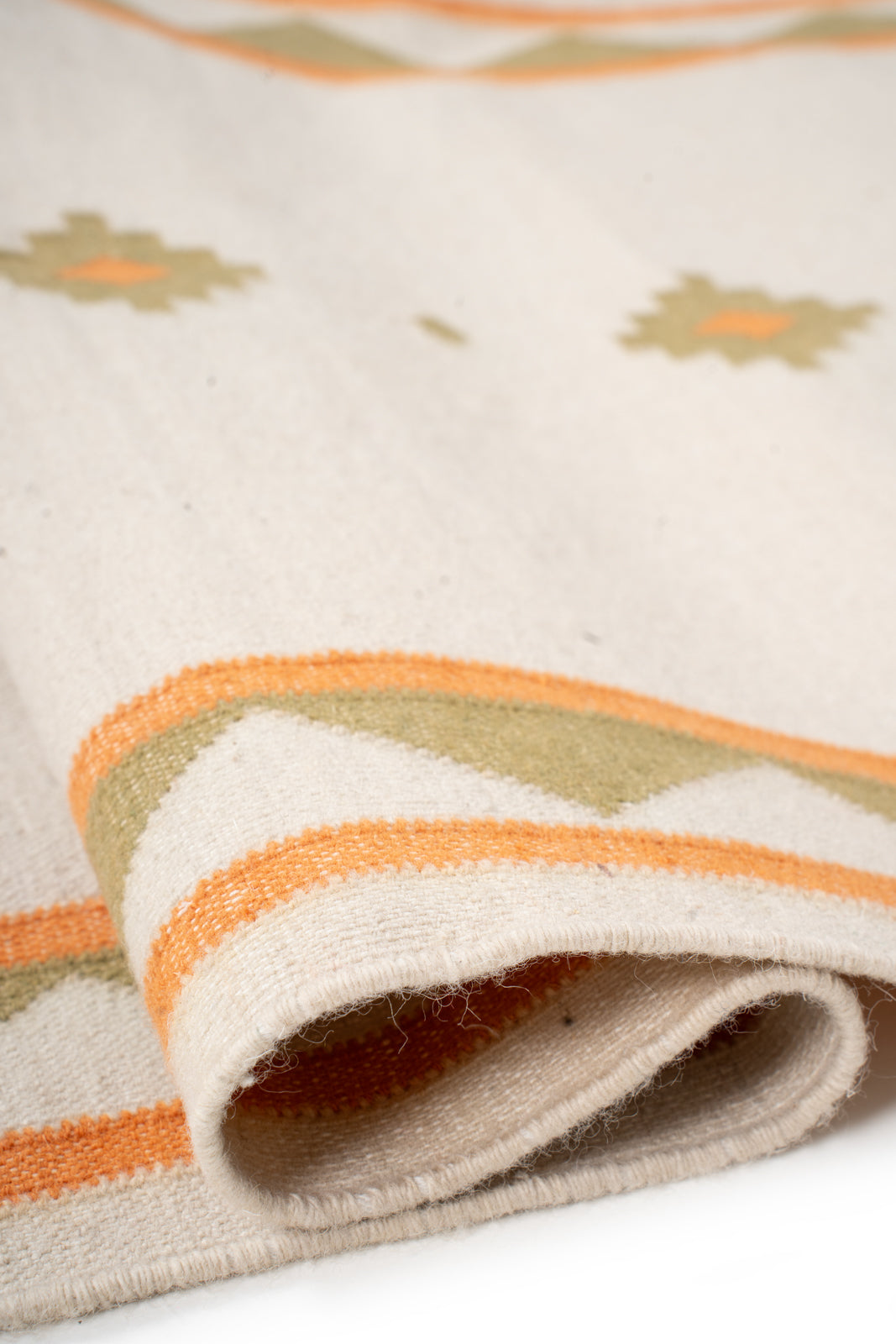 Sunburst Horizon Dhurrie Runner - cotton runner laid in a hallway view