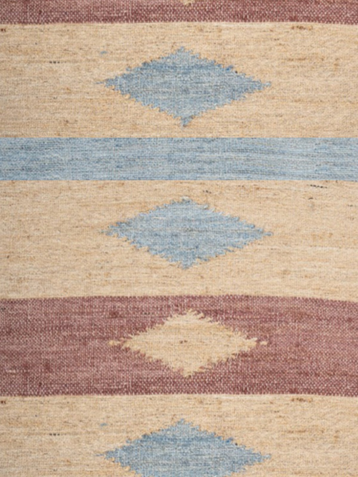 Sundown Mirage Jute Runner Rug close-up showing the jute weave and geometric surface