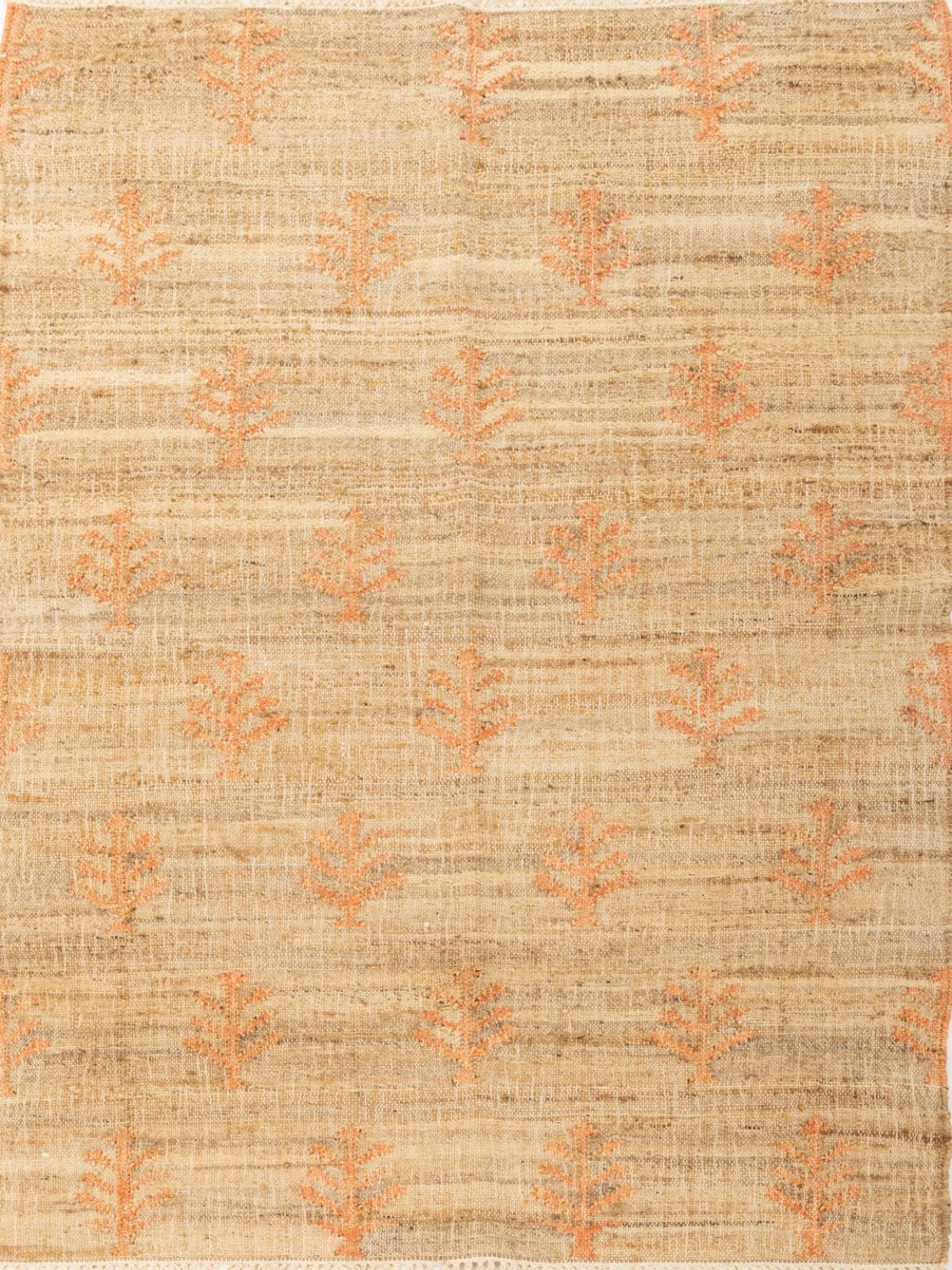 Sunset Foliage Jute Rug jute rug in orange tones