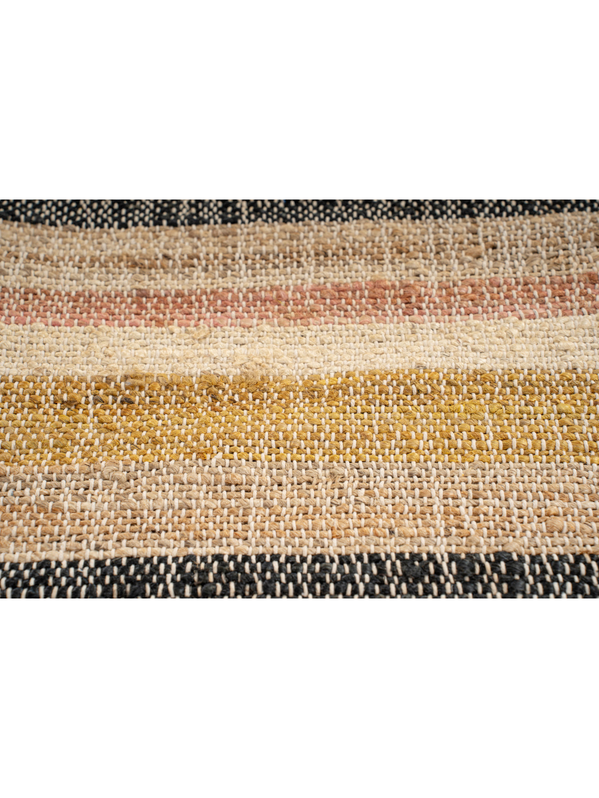 Sunset Stripes Handwoven Jute Rug - jute runner laid in a hallway view