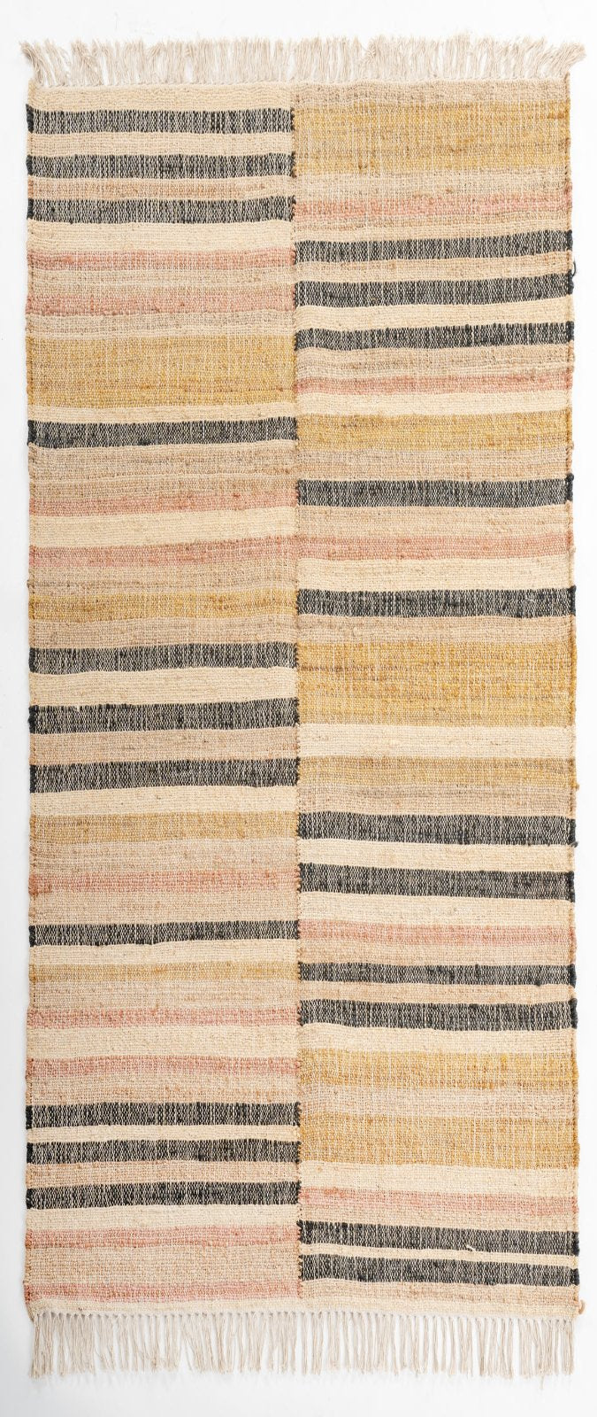 Sunset Stripes Handwoven Jute Runner-Multi in jute