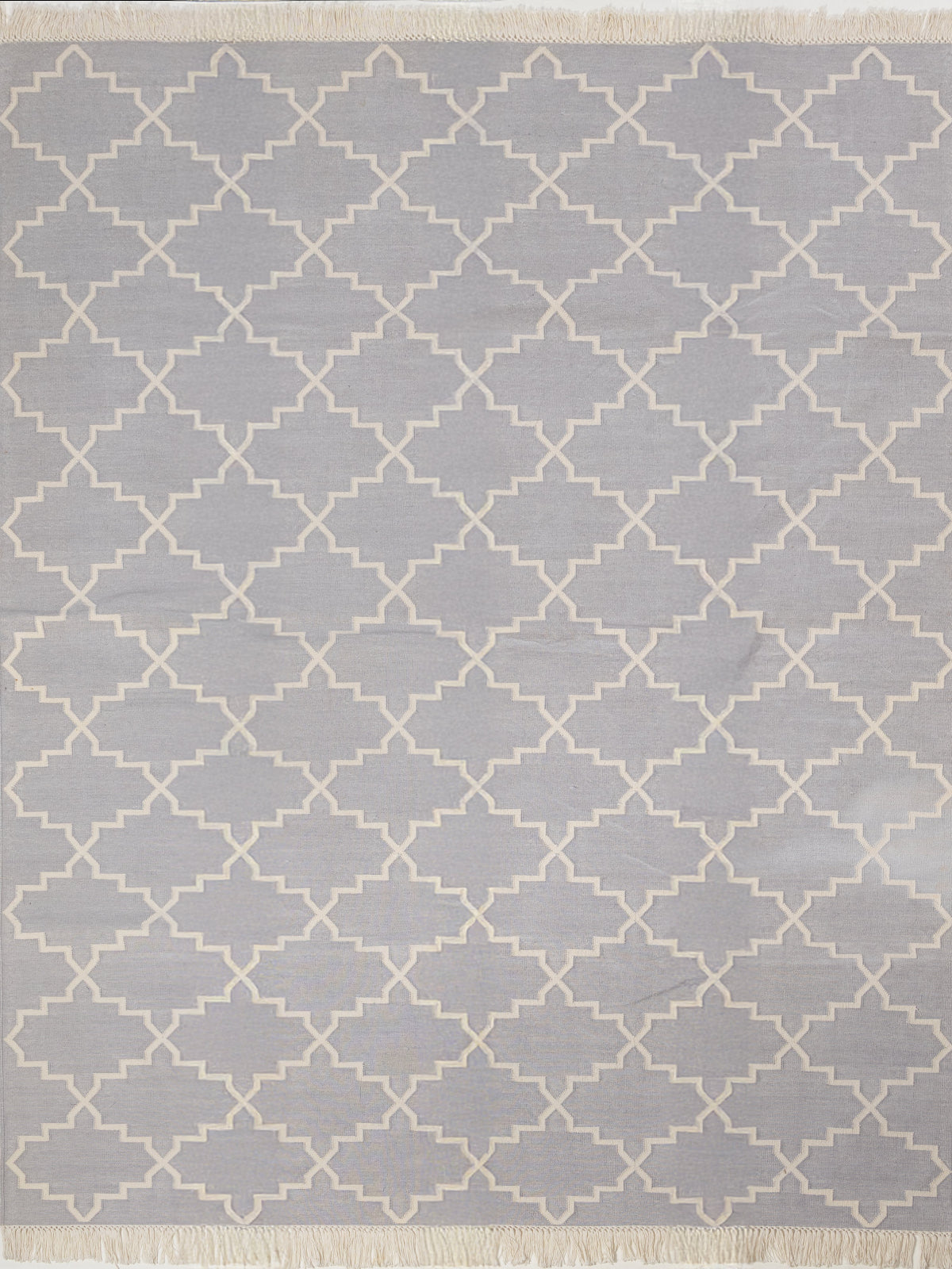 Symmetry Flatweave Rug-Grey cotton rug in grey tones