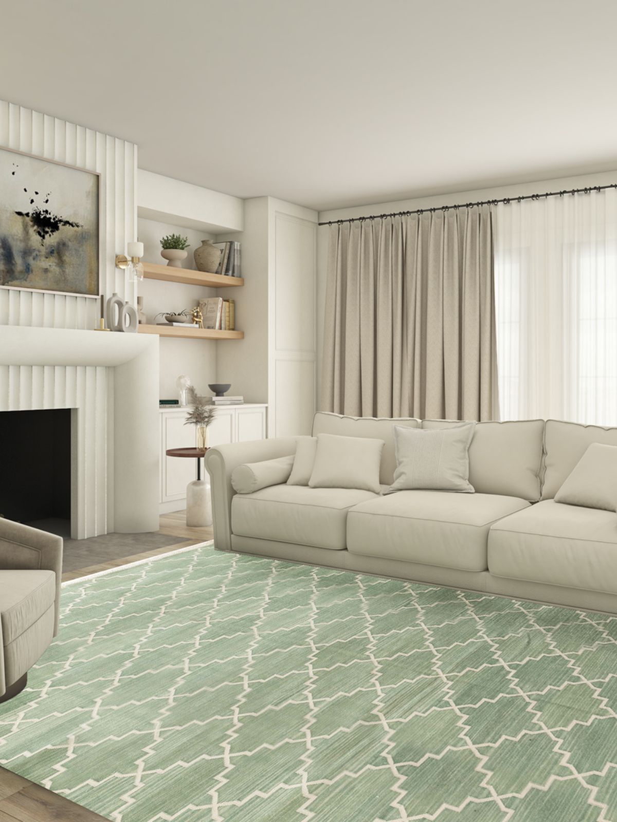 Symmetry Flatweave Rug-Sage - texture detail showing cotton surface