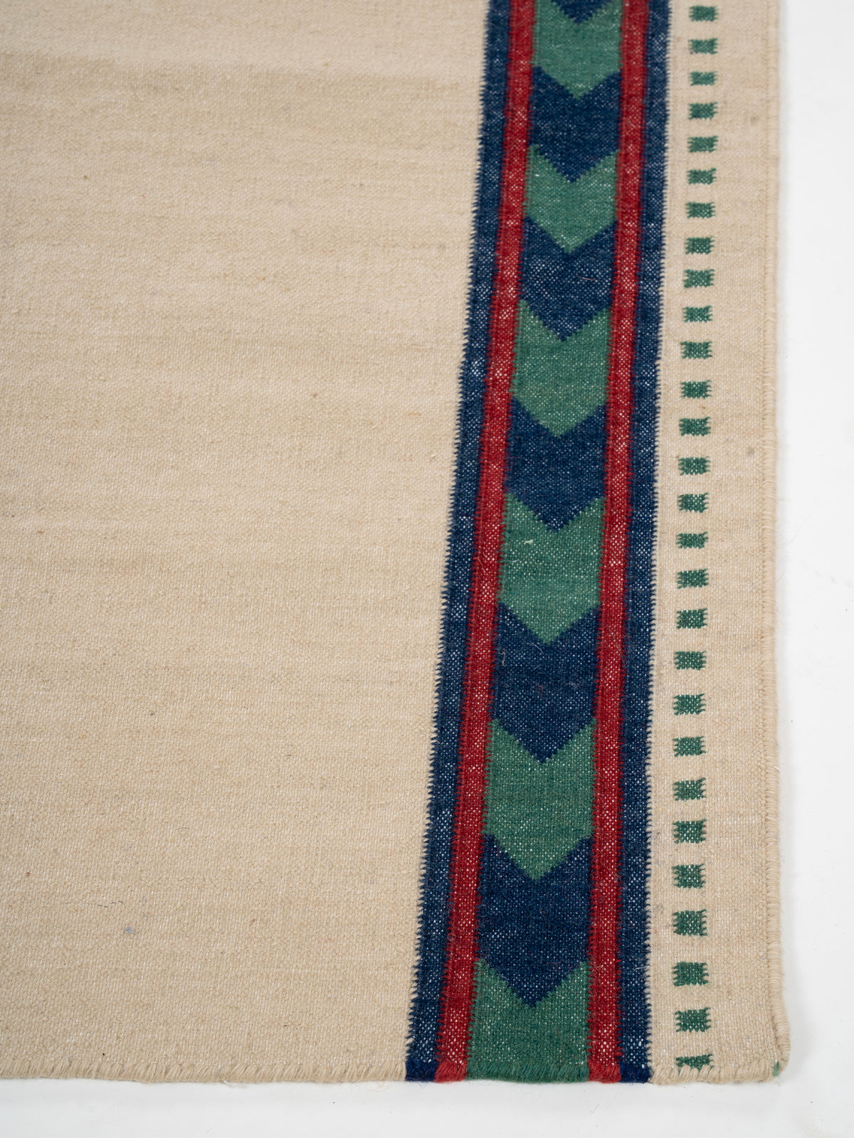 Tan Moor Runner - cotton runner laid in a hallway view