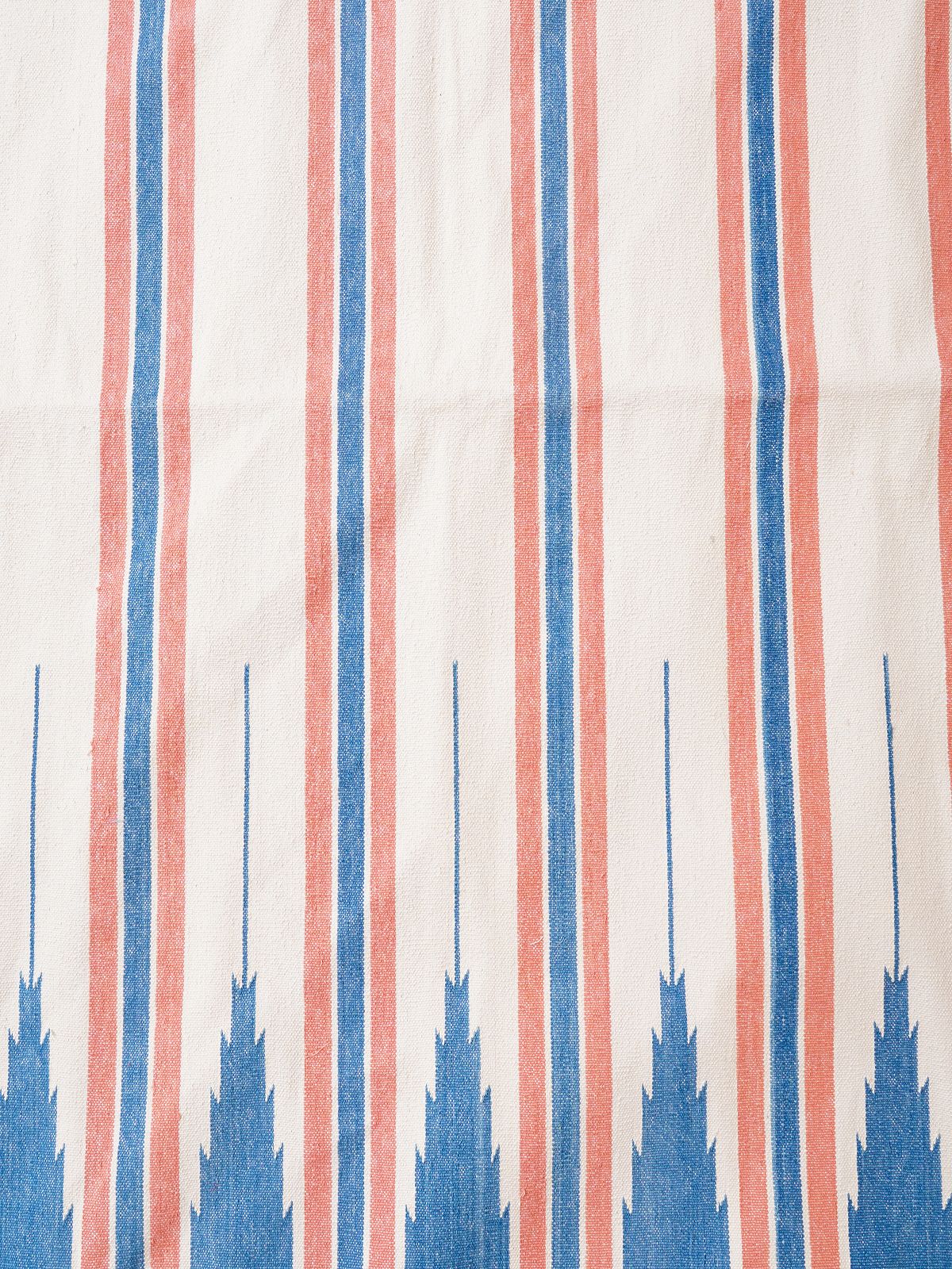 Temple Stripe Flatweave rug-Peach - texture detail showing cotton surface