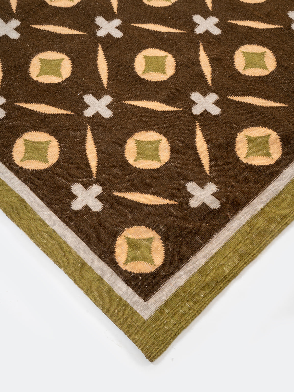 Terrana Wool Rug-Brown close-up showing the wool weave and surface texture