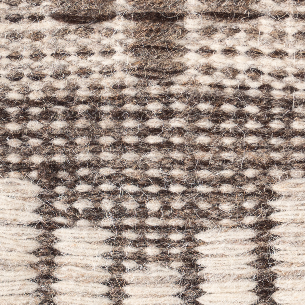 Tethered Landscapes : Fault Line close-up showing the wool weave and geometric motif
