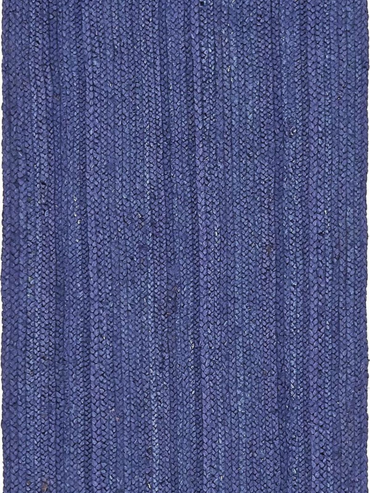 Thaba braided area rug-Navy jute rug in blue tones