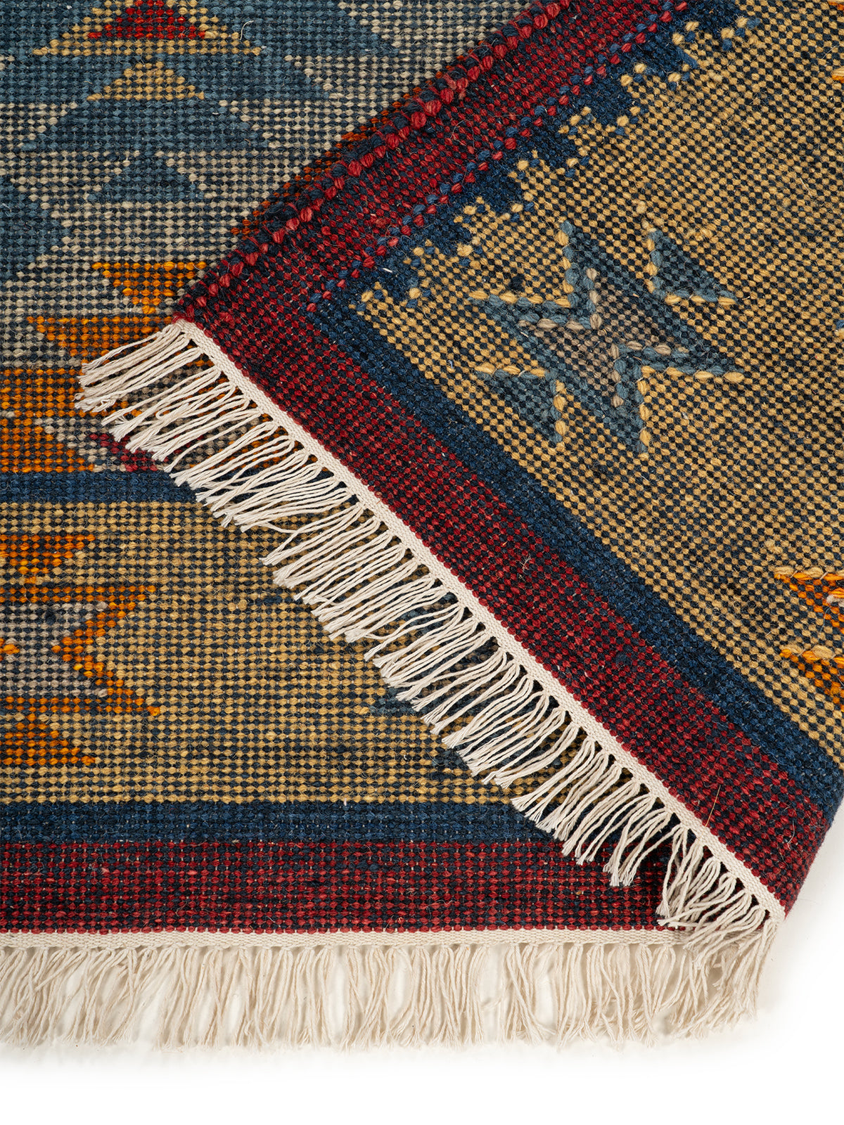 The Aztec Medallion Rug detail of the traditional motif in wool