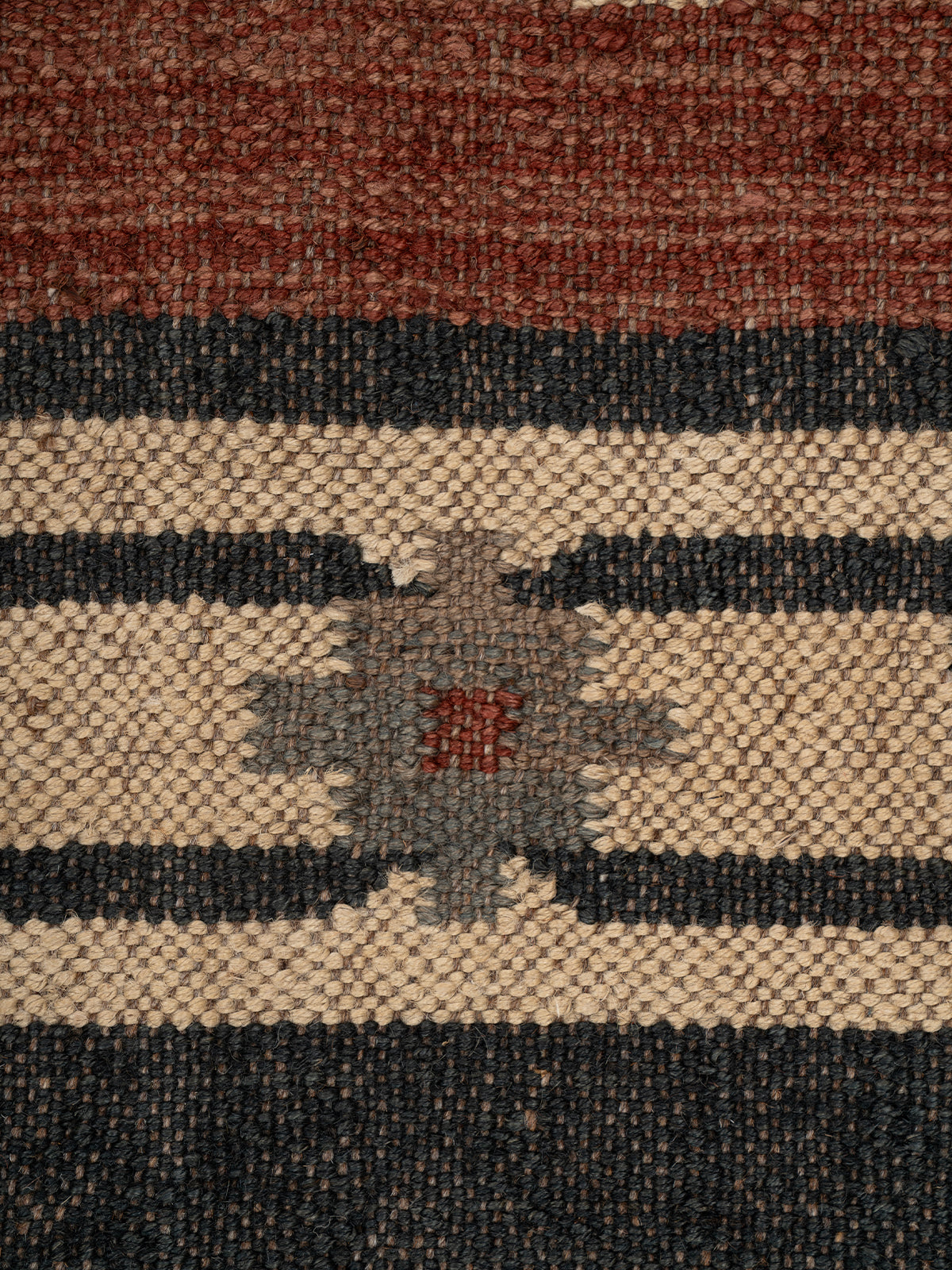 The Bestiary Weave Kilim - texture detail showing wool surface