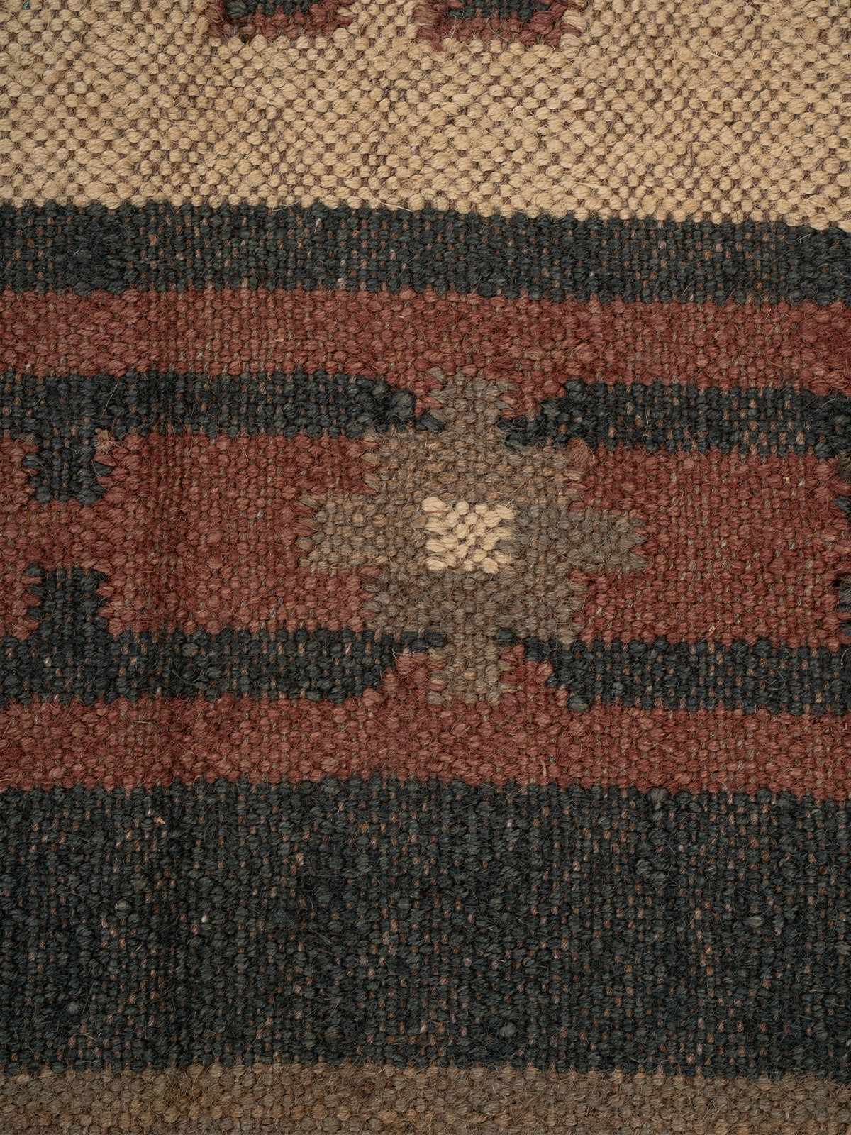 The Bestiary Weave Kilim-Beige - texture detail showing wool surface