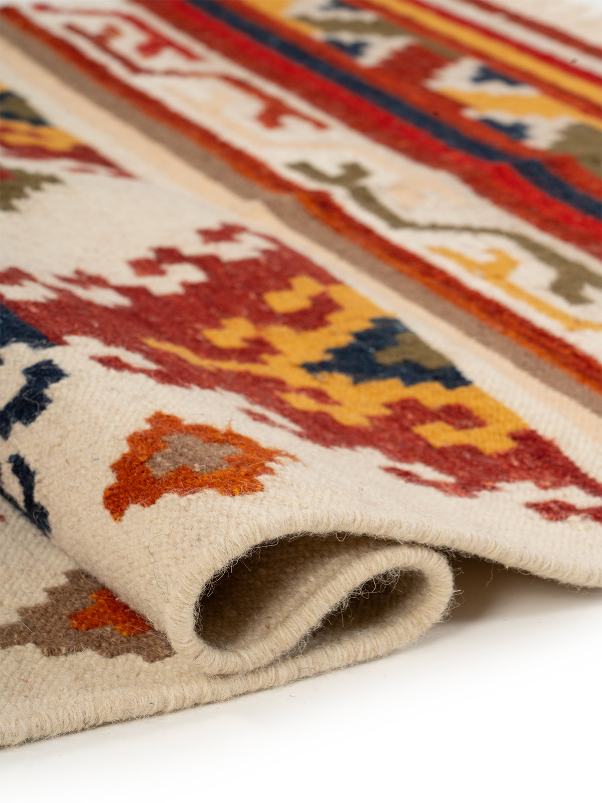 The Bohemian Diamond Rug - additional product view showing the wool rug