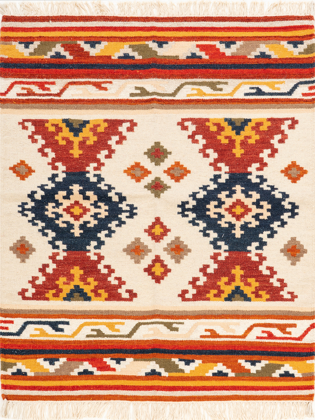 The Bohemian Diamond Rug wool rug in multicoloured tones
