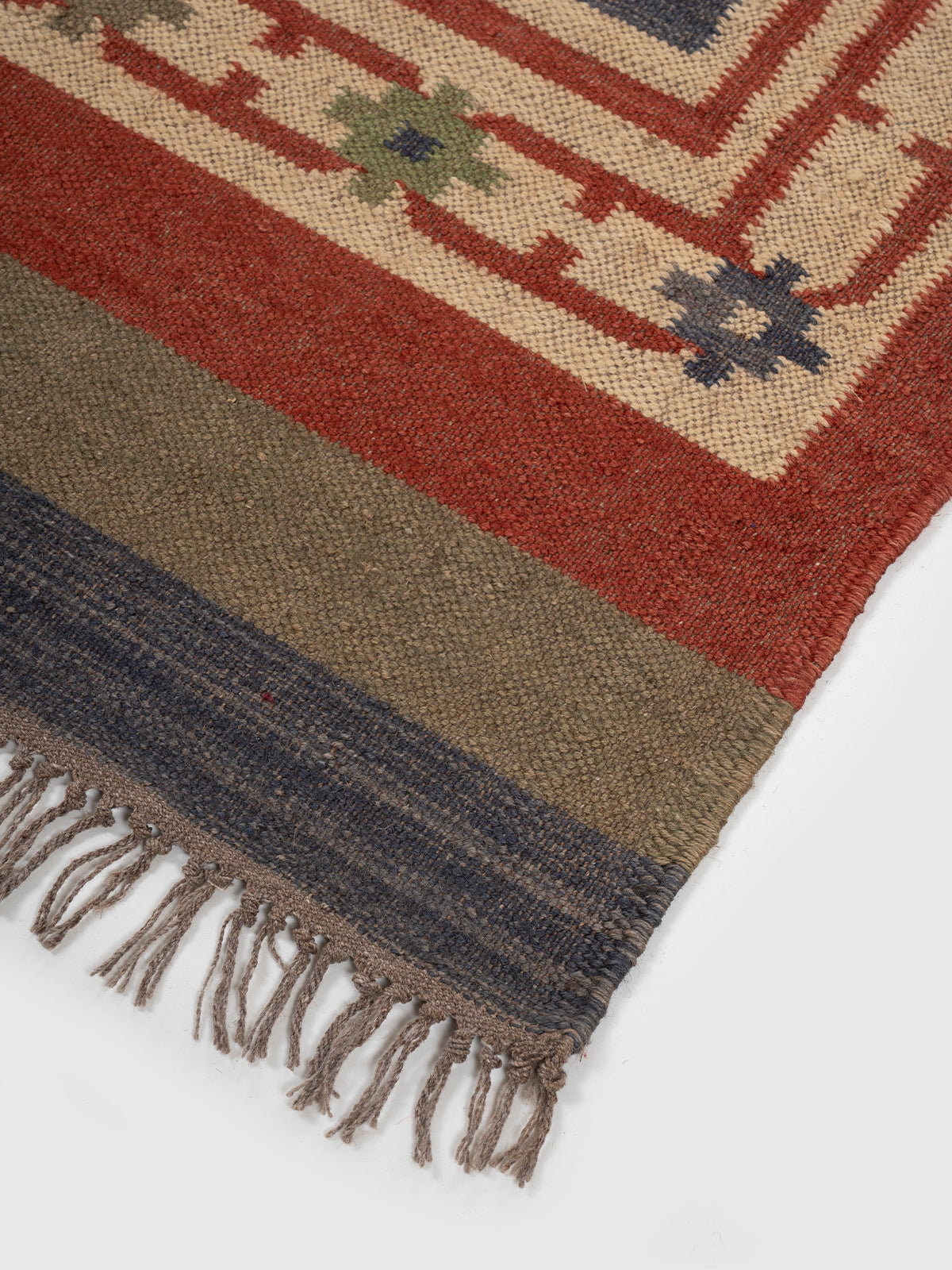 The Canyon Story Runner close-up showing the wool weave and traditional surface