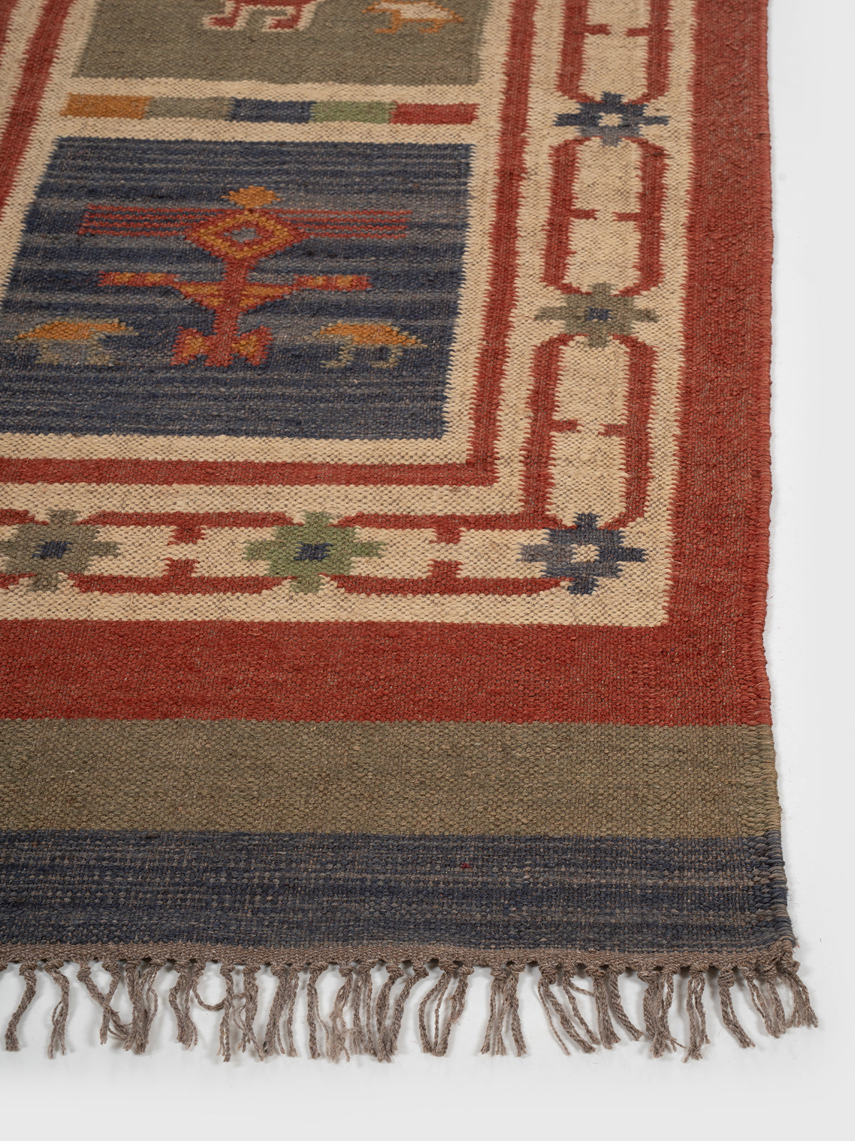 The Canyon Story Runner wool stair runner styled on a staircase in a designed interior