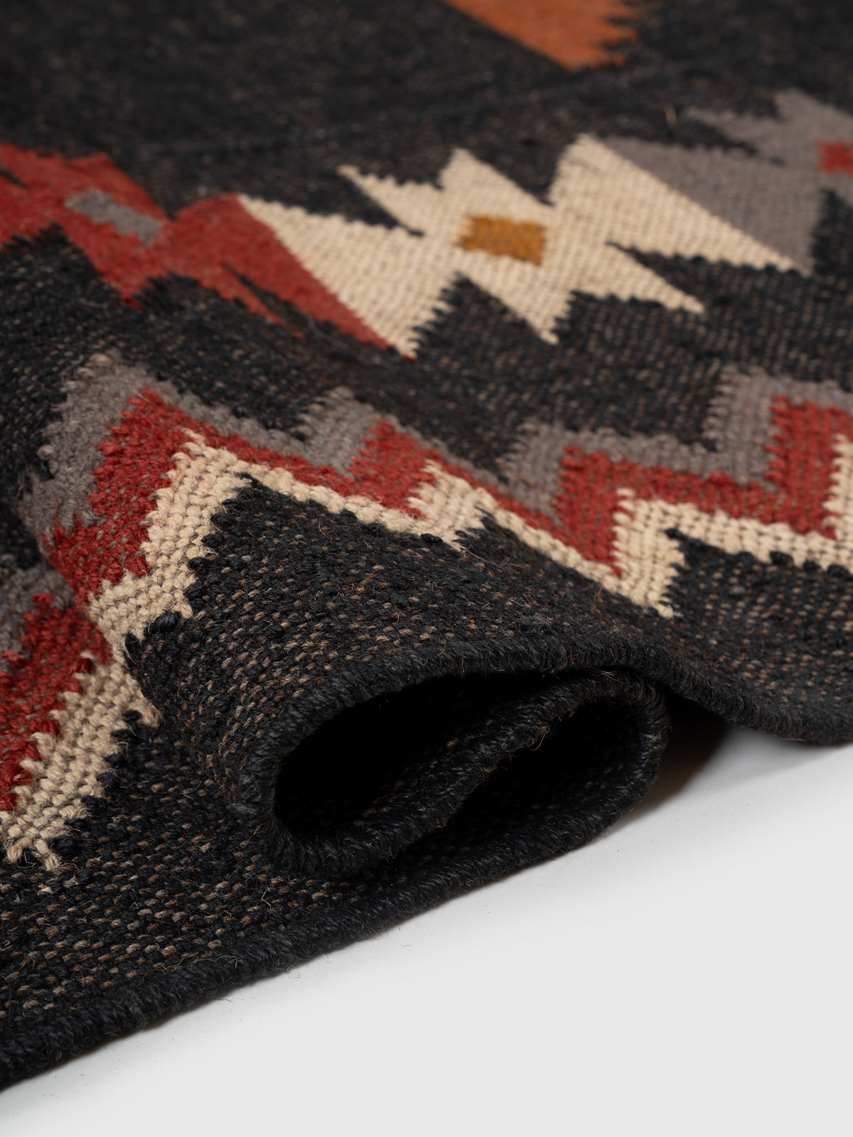 The Charcoal Peak Rug - additional product view showing the wool rug