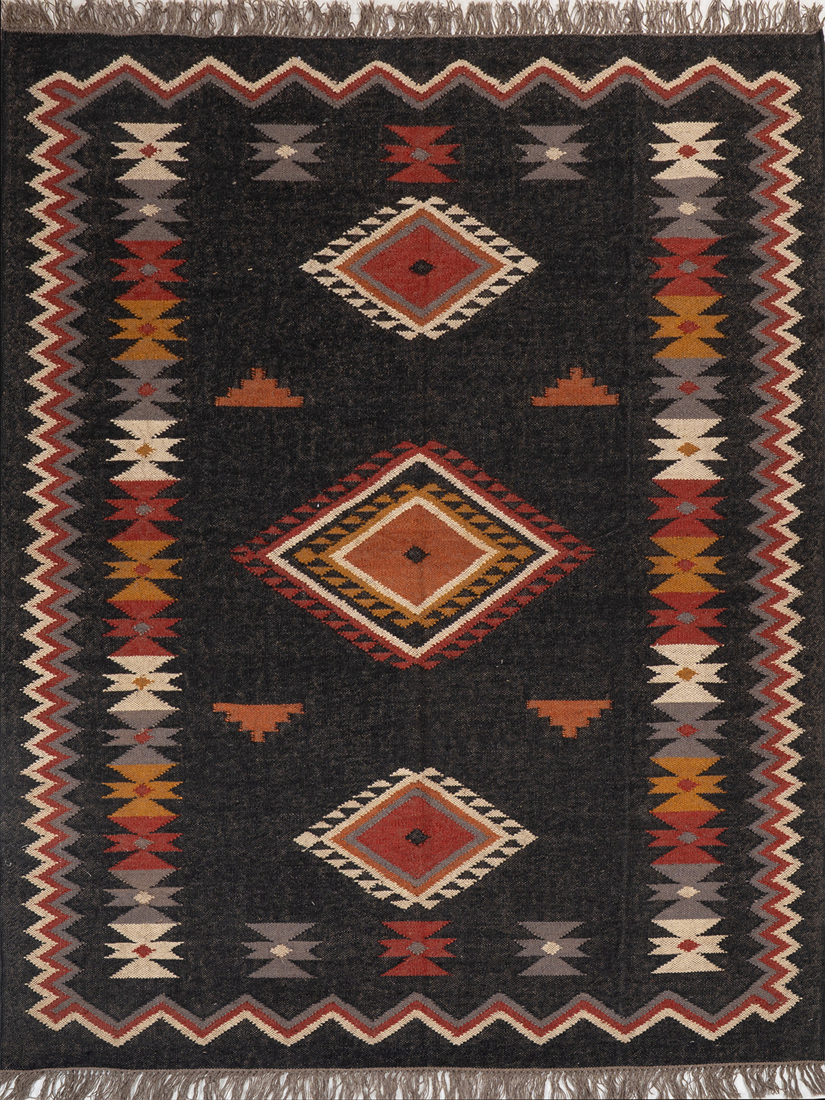 The Charcoal Peak Rug wool rug in grey tones