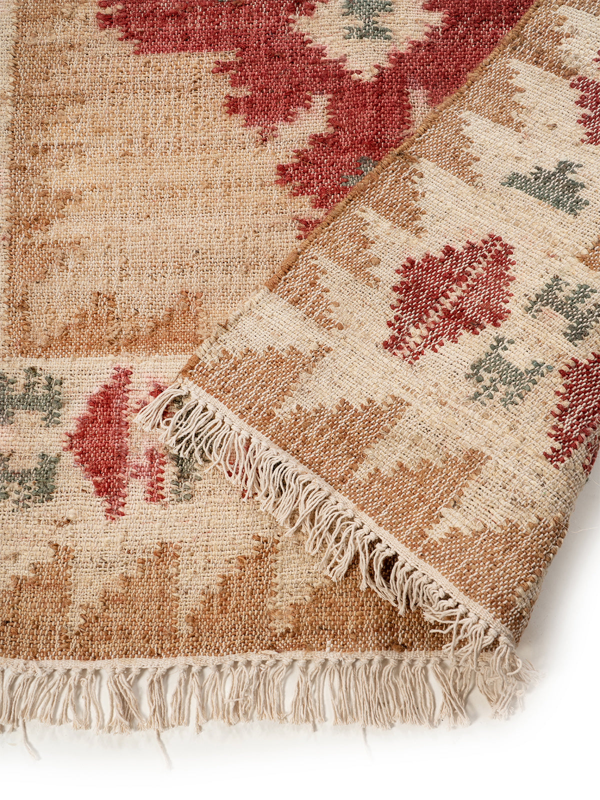 The Earth Medallion Rug detail of the traditional motif in jute
