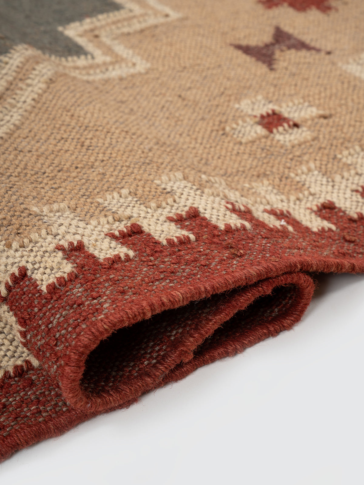 The Fortress Shield Kilim - additional product view showing the wool rug