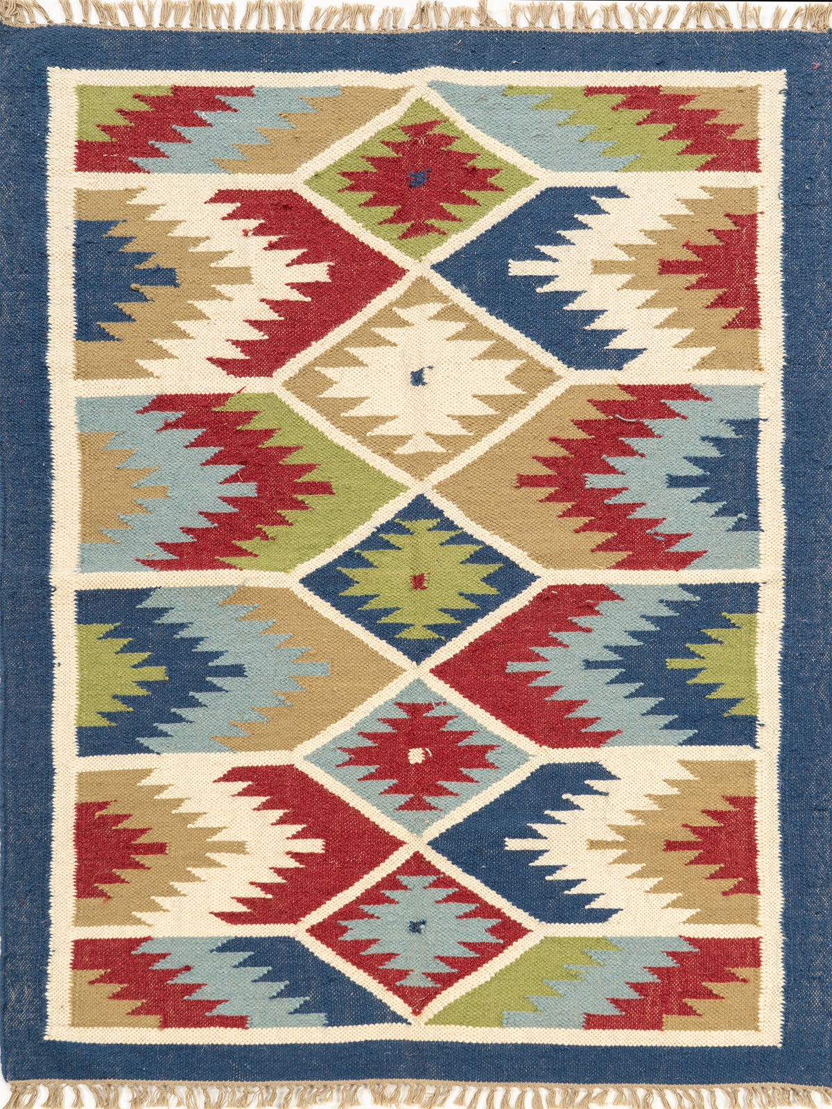 The Geometric Fields Rug wool rug in multicoloured tones