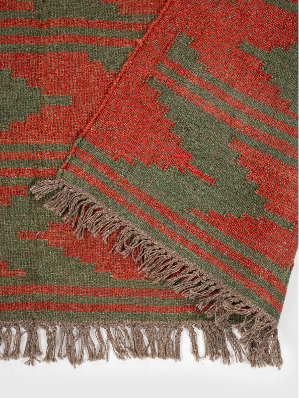 The Grove Wave Rug detail of the geometric pattern in wool