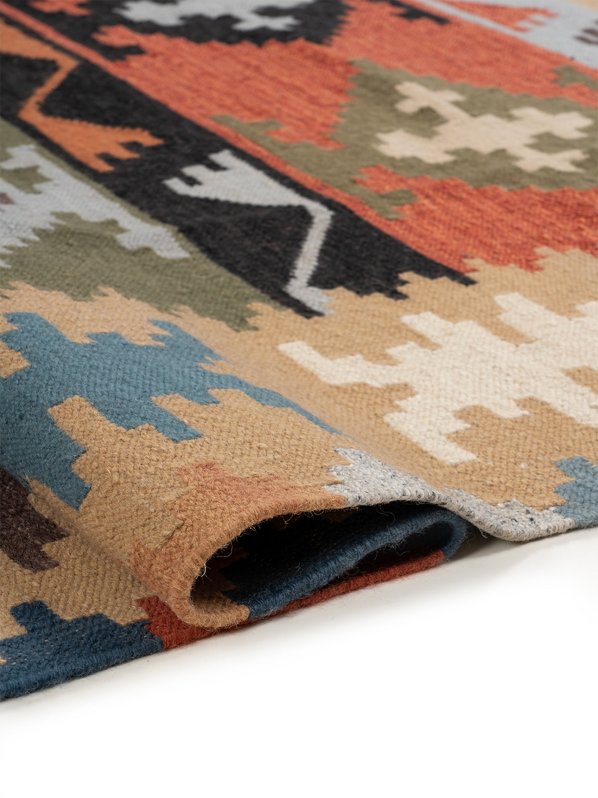The Harvest Patchwork Rug - additional product view showing the wool rug