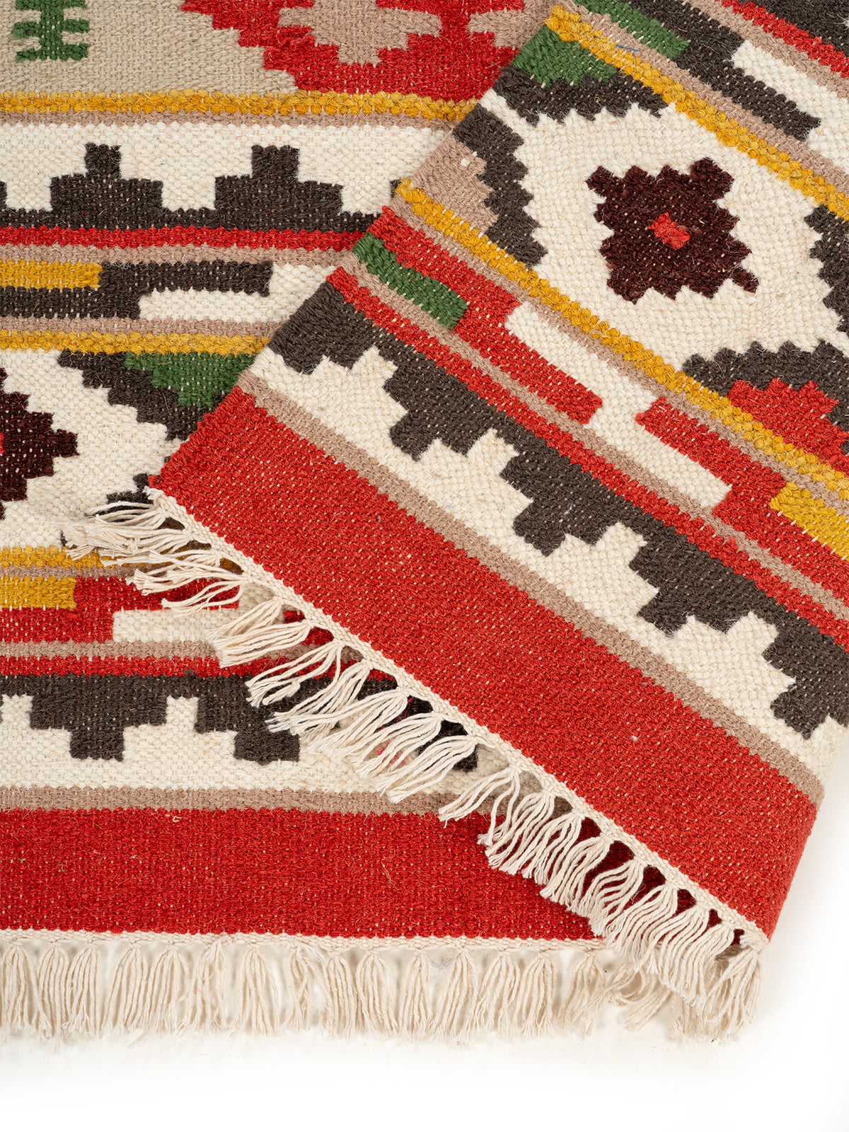 The Heritage Kilim detail of the traditional motif in wool