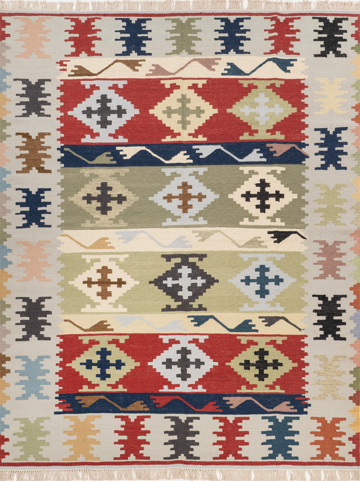 The Highland Spirit Rug wool rug in green tones