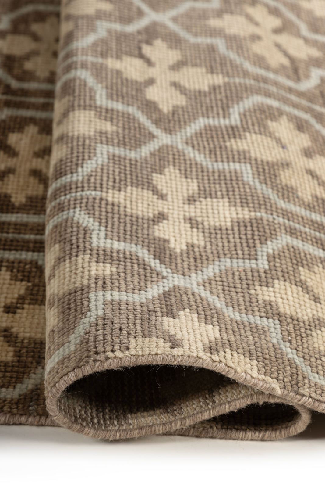 The Kensington Trellis - additional product view showing the handspun wool rug