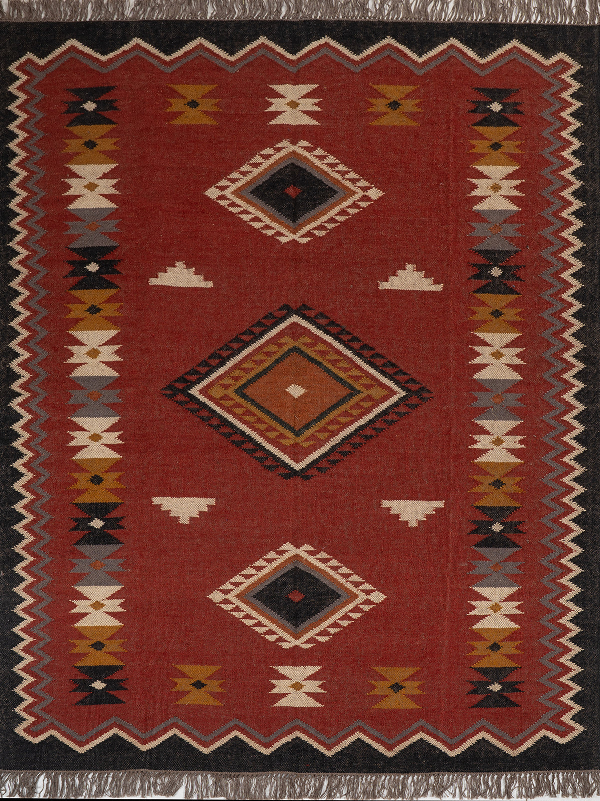 The Nomadic Star Kilim wool rug in multicoloured tones