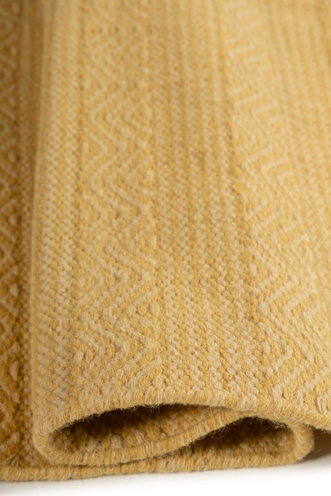 The Ochre Herringbone - additional product view showing the wool rug