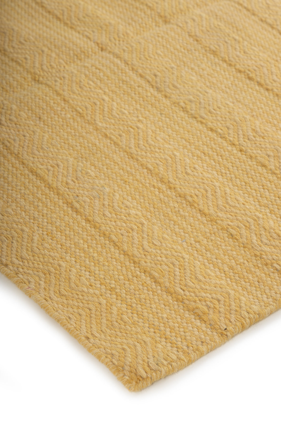 The Ochre Herringbone close-up showing the wool weave and striped pattern
