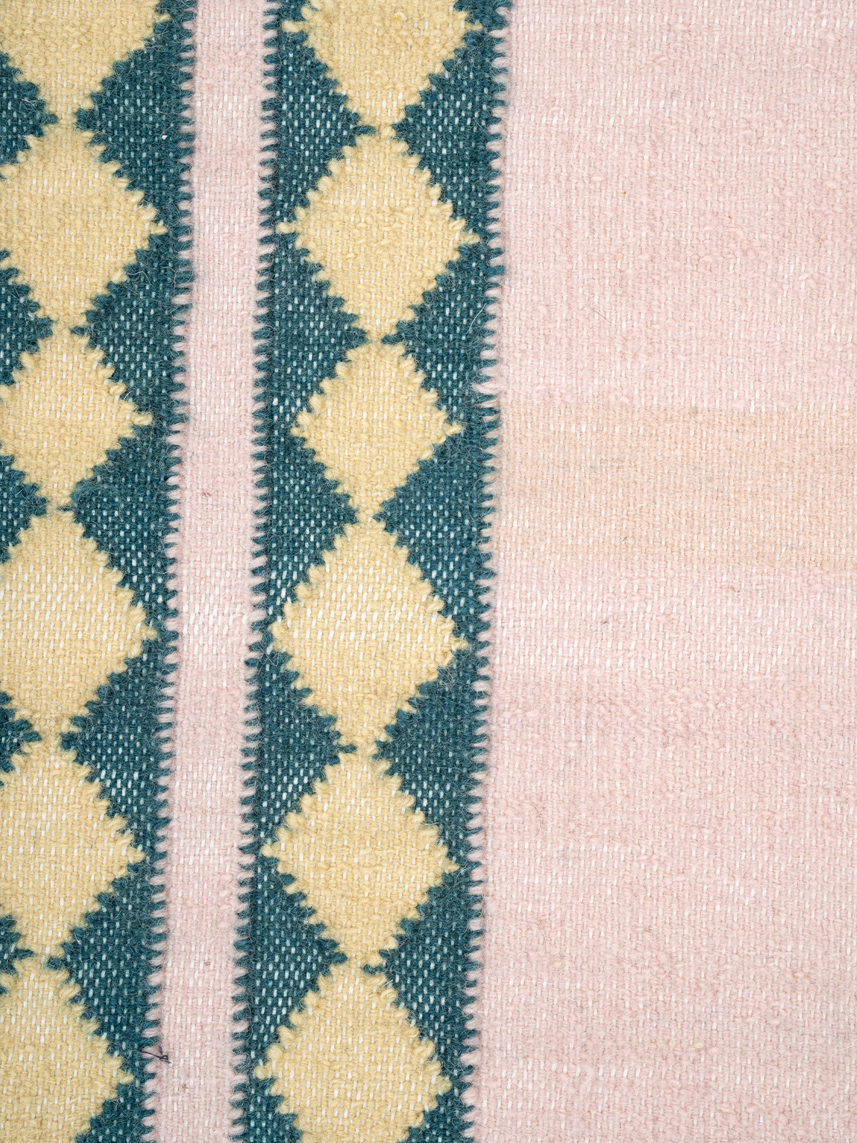 The Palace Key Runner-Pink - cotton runner laid in a hallway view