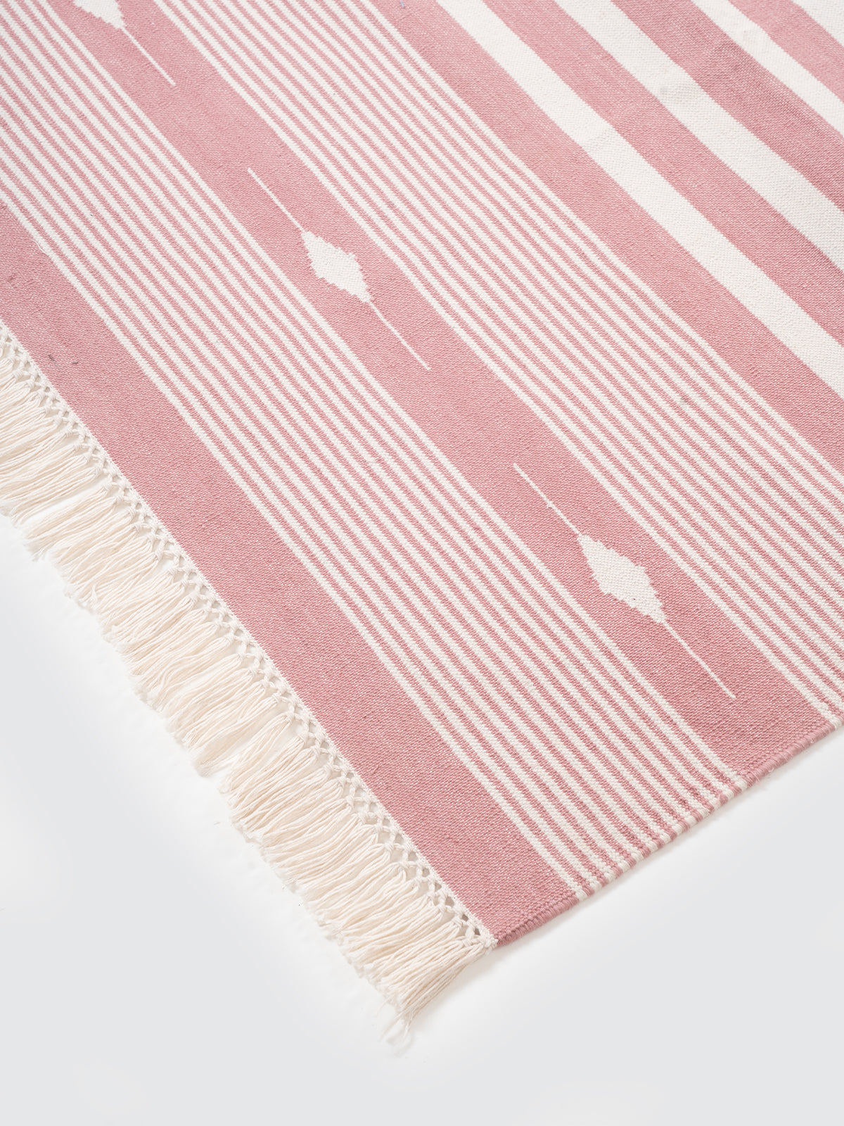 The Petal Path Runner close-up showing the cotton weave and florals surface