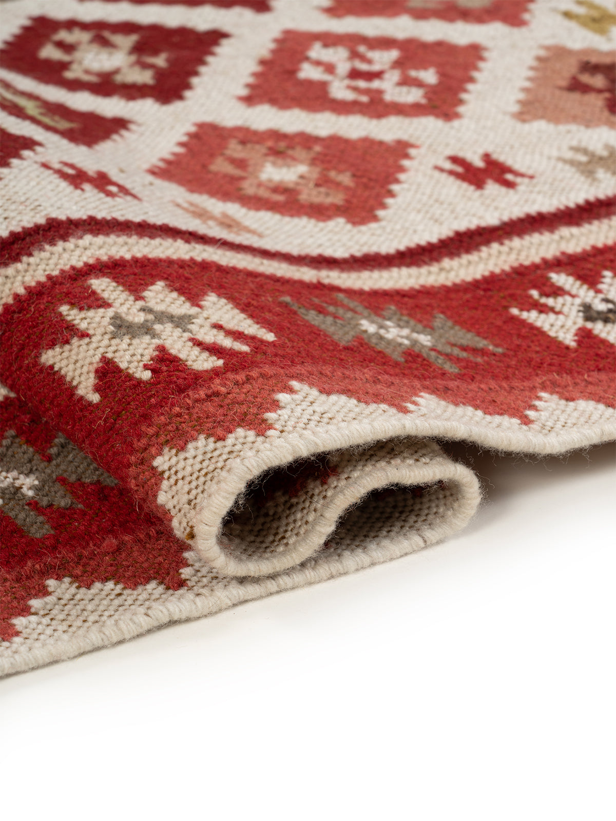 The Rustic Diamond Rug - additional product view showing the wool rug