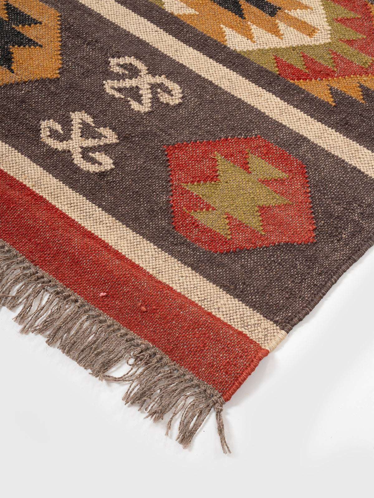 The Rustic Journey Runner close-up showing the wool weave and traditional surface